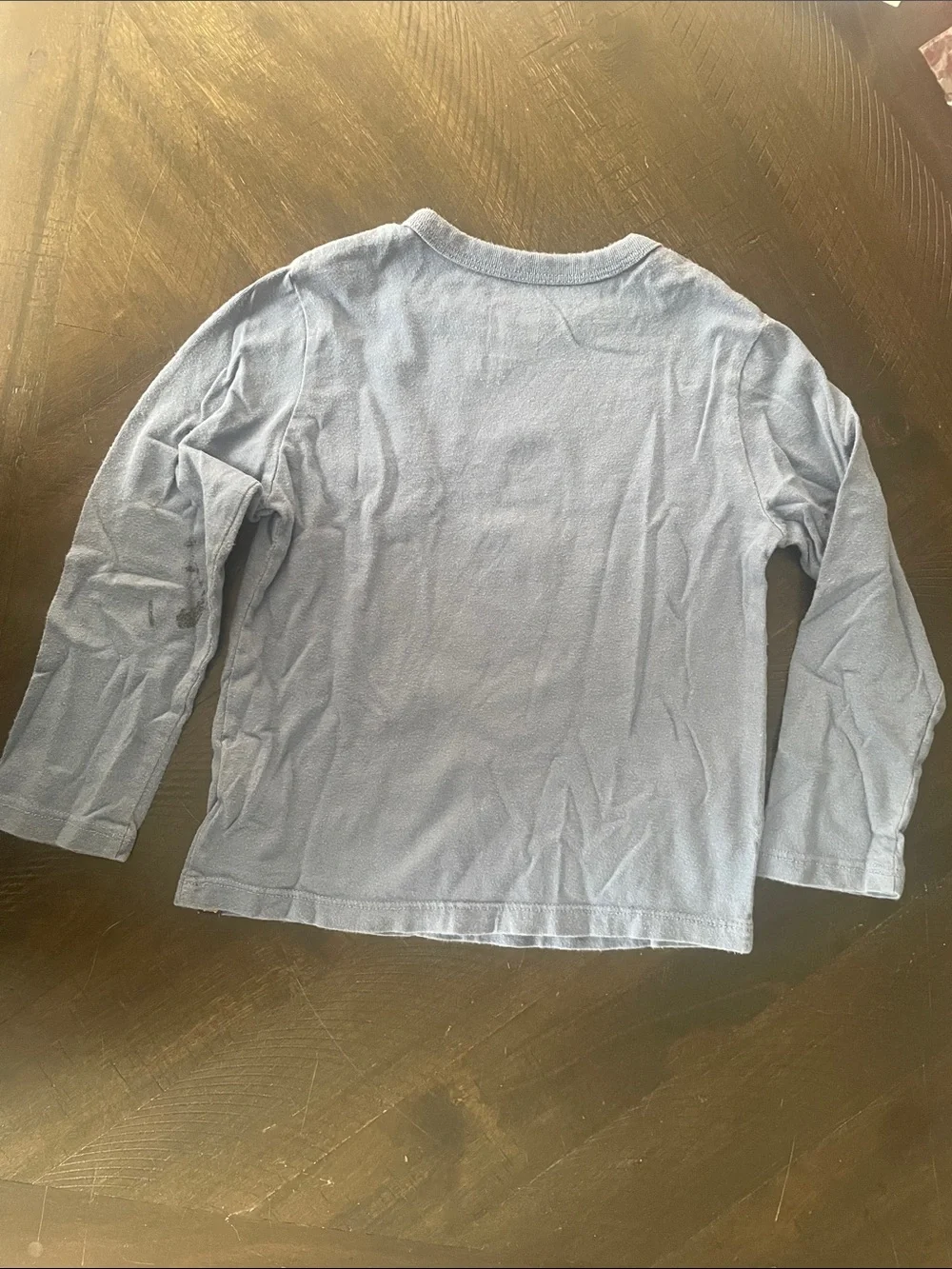 GAP Blue Long-Sleeve Tee with Yellow Tractor Graphic
